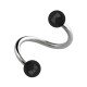 Black Shimmering Acrylic Helix Piercing Twisted Ring w/ Balls