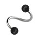 Spiral-Piercing Helix Acryl Schimmernd Kugeln Schwarz