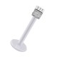 Labret- / Tragus-Piercing Stecker Bioflex PTFE Weiß Würfel Stahl 316L