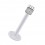 Labret- / Tragus-Piercing Stecker Bioflex PTFE Wei&szlig; W&uuml;rfel Stahl 316L