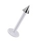 Labret- / Tragus-Piercing Stecker Bioflex PTFE Weiß Spitze Stahl 316L