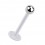 Piercing Tragus / Labret Stecker Bioflex PTFE Weiß Kugel Stahl 316L
