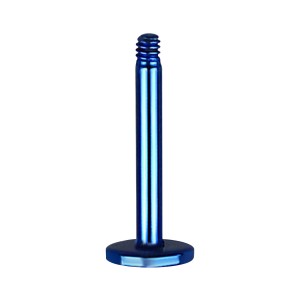 Einzelner Piercing-Stab Stecker Titan Grad 23 Eloxiert Dunkelblau