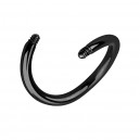 Einzelner Piercing-Stab Spirale Blackline Titan Grad 23 Eloxiert Schwarz