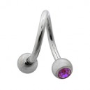 Helix- / Spiral-Piercing Chirurgenstahl Zwei Lilane Strasssteine