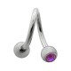 Helix- / Spiral-Piercing Chirurgenstahl Zwei Lilane Strasssteine