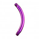 Einzelner Piercing-Stab Barbell Banane Titan Grad 23 Eloxiert Rosa