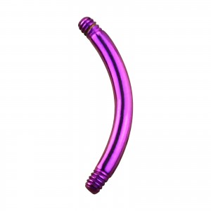 Einzelner Piercing-Stab Barbell Banane Titan Grad 23 Eloxiert Rosa