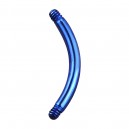 Einzelner Piercing-Stab Barbell Banane Titan Grad 23 Eloxiert Dunkelblau