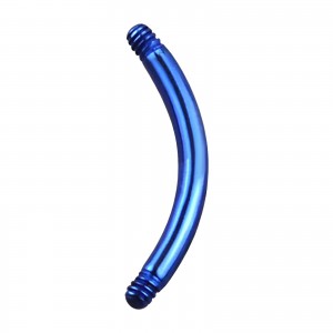 Einzelner Piercing-Stab Barbell Banane Titan Grad 23 Eloxiert Dunkelblau