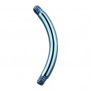 Einzelner Piercing-Stab Barbell Banane Titan Grad 23 Eloxiert Hellblau