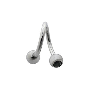 Helix- / Spiral-Piercing Chirurgenstahl Zwei Schwarze Strasssteine