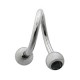 Helix- / Spiral-Piercing Chirurgenstahl Zwei Schwarze Strasssteine