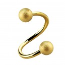 Spiral- / Helix-Piercing Eloxiert Golden Glanz Effekt Kugeln