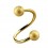 Spiral- / Helix-Piercing Eloxiert Golden Glanz Effekt Kugeln