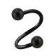 Black Anodized Shiny Effect Twisted/Helix Piercing Barbell w/ Balls