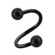 Spiral- / Helix-Piercing Eloxiert Schwarz Glanz Effekt Kugeln