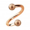 Spiral- / Helix-Piercing Eloxiert Golden Rosa Glanz Effekt Kugeln