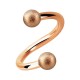 Spiral- / Helix-Piercing Eloxiert Golden Rosa Glanz Effekt Kugeln