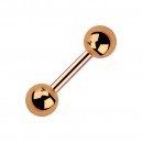 Tragus- / Helix-Piercing-Schmuck Barbell Eloxiert Golden Rosa Kugeln