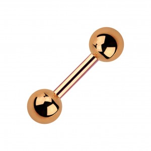 Rose Gold Anodized Helix/Tragus Piercing Jewel Barbell w/ Balls