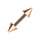 Tragus- / Helix-Piercing-Schmuck Barbell Eloxiert Golden Rosa Spitzen
