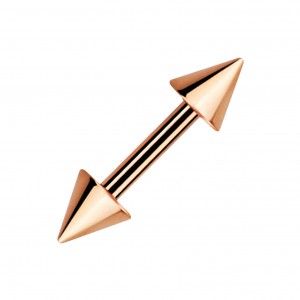 Tragus- / Helix-Piercing-Schmuck Barbell Eloxiert Golden Rosa Spitzen