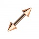 Rose Gold Anodized Helix/Tragus Piercing Jewel Barbell w/ Spikes