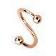 Spiral- / Helix-Piercing Eloxiert Golden Rosa Kugeln