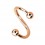 Spiral- / Helix-Piercing Eloxiert Golden Rosa Kugeln