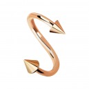 Spiral- / Helix-Piercing Eloxiert Golden Rosa Spitzen