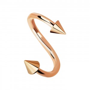 Spiral- / Helix-Piercing Eloxiert Golden Rosa Spitzen