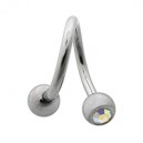 Helix- / Spiral-Piercing Chirurgenstahl Zwei Mehrfarbige Strasssteine