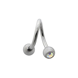 Helix- / Spiral-Piercing Chirurgenstahl Zwei Mehrfarbige Strasssteine