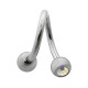 Helix- / Spiral-Piercing Chirurgenstahl Zwei Mehrfarbige Strasssteine