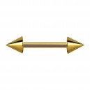 Nipple-Piercing Eloxiert Golden Spitzen