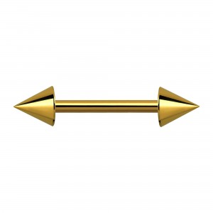 Nipple-Piercing Eloxiert Golden Spitzen