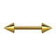 Gold Anodized Nipple Barbell Ring w/ Spikes