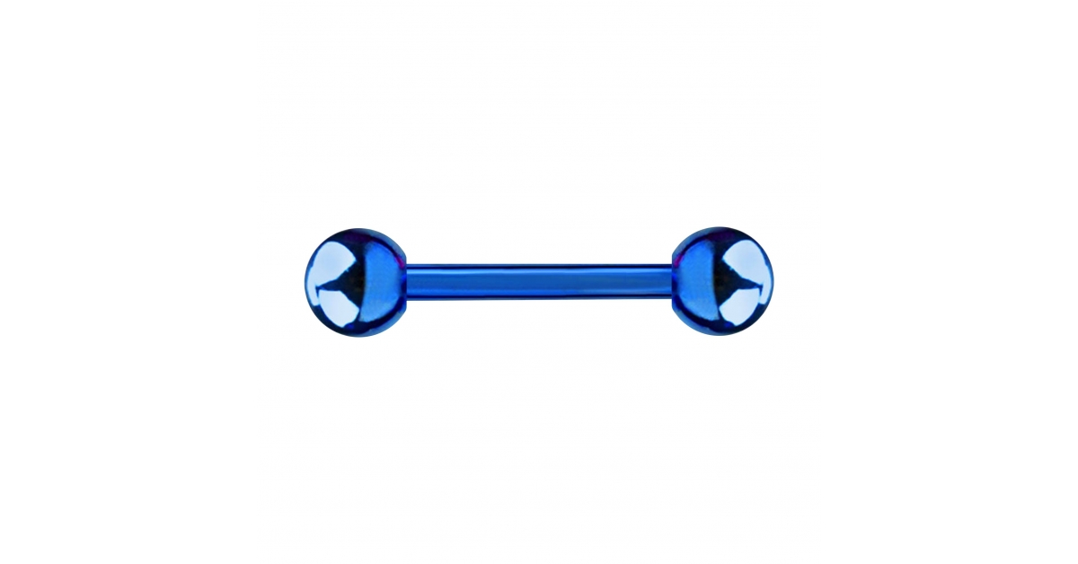 1.6 x 16 5/8 x 5 mm VOTREPIERCING Grade 23 Titanium Navy Blue Anodized Tongue Bar Ring w/Balls Piercing Jewel 1.6 x 16 5/8 x 5 mm VOTREPIERCING Grade 23 Titanium Navy Blue Anodized Tongue Bar Ring w/Balls Piercing Jewel