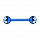 Blue Anodized Nipple Barbell Ring w/ Balls