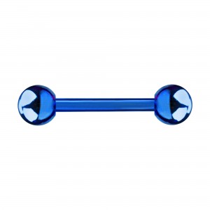 Nipple-Piercing Eloxiert Blau Kugeln