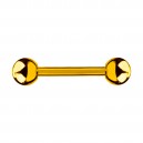 Nipple-Piercing Eloxiert Golden Kugeln