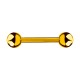 Gold Anodized Nipple Barbell Ring w/ Balls