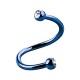 Piercing Espiral / Helix Anodizado Azul Dos Pequeñas Strass 2.5 mm Blanco
