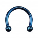 Micro-Piercing Herradura Oreja Anodizado Azul Mini-Bolas