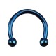 Hufeisen-Mikro-Piercing Ohr Eloxiert Blau Mini-Kugeln