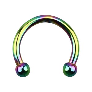 Micro-Hufeisen-Piercing Ohr Eloxiert Mehrfarbig Mini-Kugeln