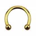 Micro-Hufeisen-Piercing Ohr Eloxiert Golden Mini-Kugeln