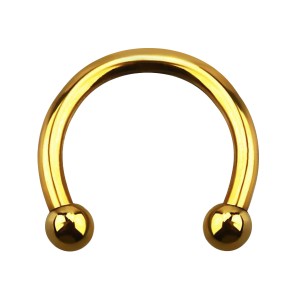 Gold Anodized Ear Circular Barbell Micro-Piercing w/ Mini-Balls