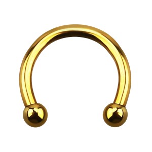 Micro-Hufeisen-Piercing Ohr Eloxiert Golden Mini-Kugeln